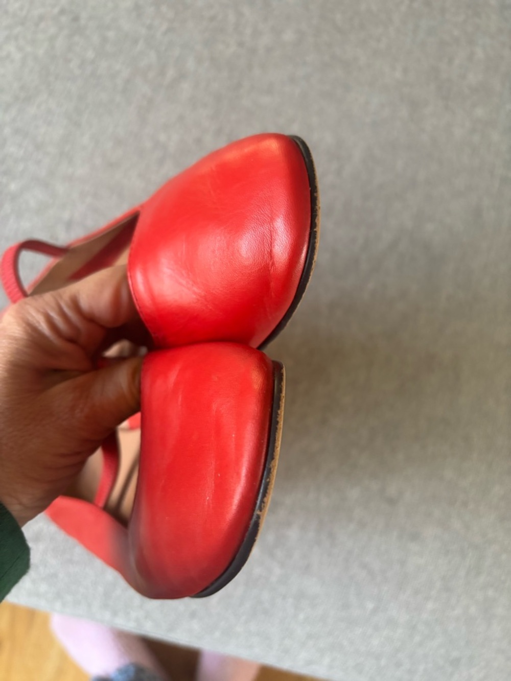 Madewell Red Mary Jane Flats with Square Toe - Picture 6 of 8